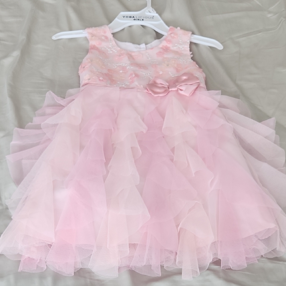 Jona Michelle Pink Dress with Floral Details